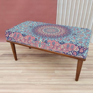Ethnic design bench, Accent ottoman bench, Hallway organizer, Modern shoe bench, End of bed bench, Wooden furniture, Handmade bench, RSB 316