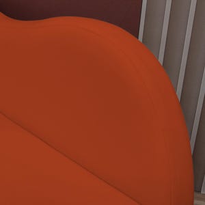 Modern bedroom decor, Burnt orange lounge, Relaxing sofa, Fainting chaise lounge, Soft cushioned bench, Bench with backrest, Loveseat lounge