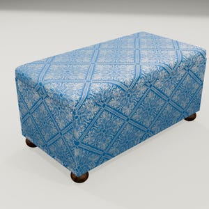 Modern storage bench, Bedroom bench, Multi-purpose bench, Timeless bench, Light bench, Handmade ottoman bench, Blue color bench RS 167