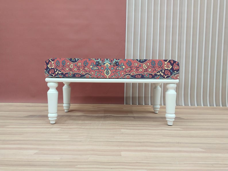 Ethnic design bench, Accent ottoman bench, Hallway organizer, Modern shoe bench, End of bed bench, Wooden furniture, Handmade bench, RSB 316