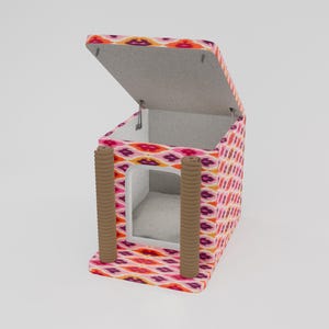 Pinky cat house, Cute design pet bed, Useful cat house, Upholstered pet house, Cat pillow, Cushioned cat house, Pet friendly material