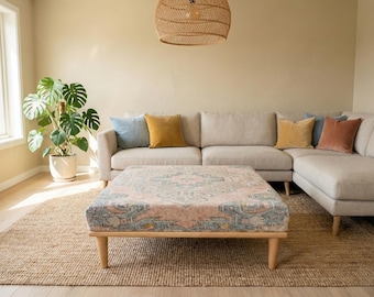Ottoman bench, Turkish rug bench, Dining table bench, Bedroom bench, Bohemian bench, Blanket bench, Footstool bench, Coffee table, RSB 51-0
