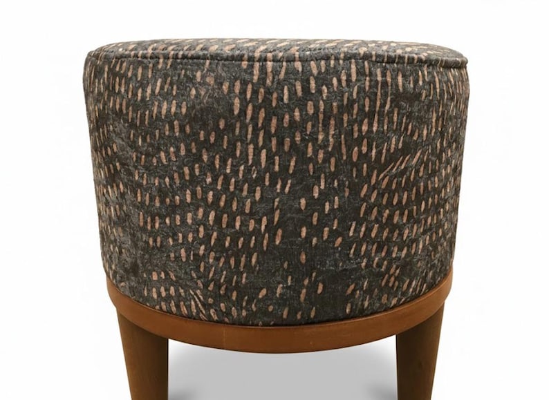 Gothic footstool, Handmade pouf stool, Modern hallway seat, Round shoe bench, Designer furniture, Solid wood chair, Bath organizer, RS 479