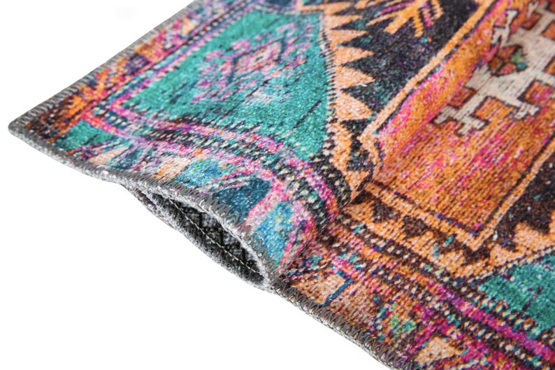 Ethnic Rug, Turkish Cotton Rug, Gothic Rug, Chenille Cotton Rug, Bathroom Rug, Long Size Rug, Non-Slip, Machine Washable, Traditional Rug
