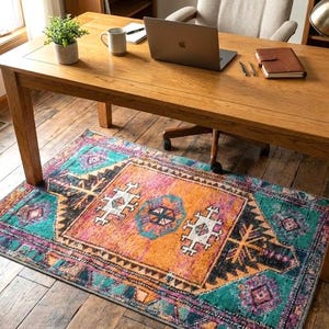 Ethnic Rug, Turkish Cotton Rug, Gothic Rug, Chenille Cotton Rug, Bathroom Rug, Long Size Rug, Non-Slip, Machine Washable, Traditional Rug