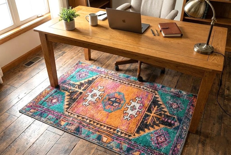 Ethnic Rug, Turkish Cotton Rug, Gothic Rug, Chenille Cotton Rug, Bathroom Rug, Long Size Rug, Non-Slip, Machine Washable, Traditional Rug