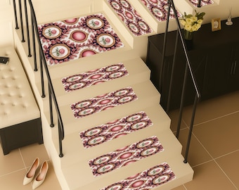 soft stair tread, cozy step rug, durable mudroom mat, romantic stair runner, 3D design hall rug, functional tread, chic entry rug, RS 419
