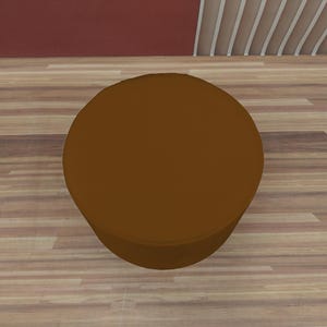 Chocolate brown pouf, Round ottoman bench, Shoe footstool, Dining table chair, Elegant furniture, Bohemian stool, Cozy seating, RS fabric 30