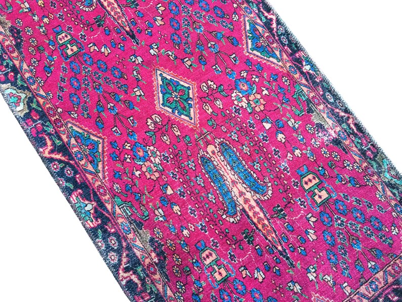 Pink Rug, Handknotted Rug, Blue Rug, Indoor Non-Slip Rug, Bohemian Rug, Chenille Cotton Rug, Polyester Rug, Modern Rug, Washable Rug