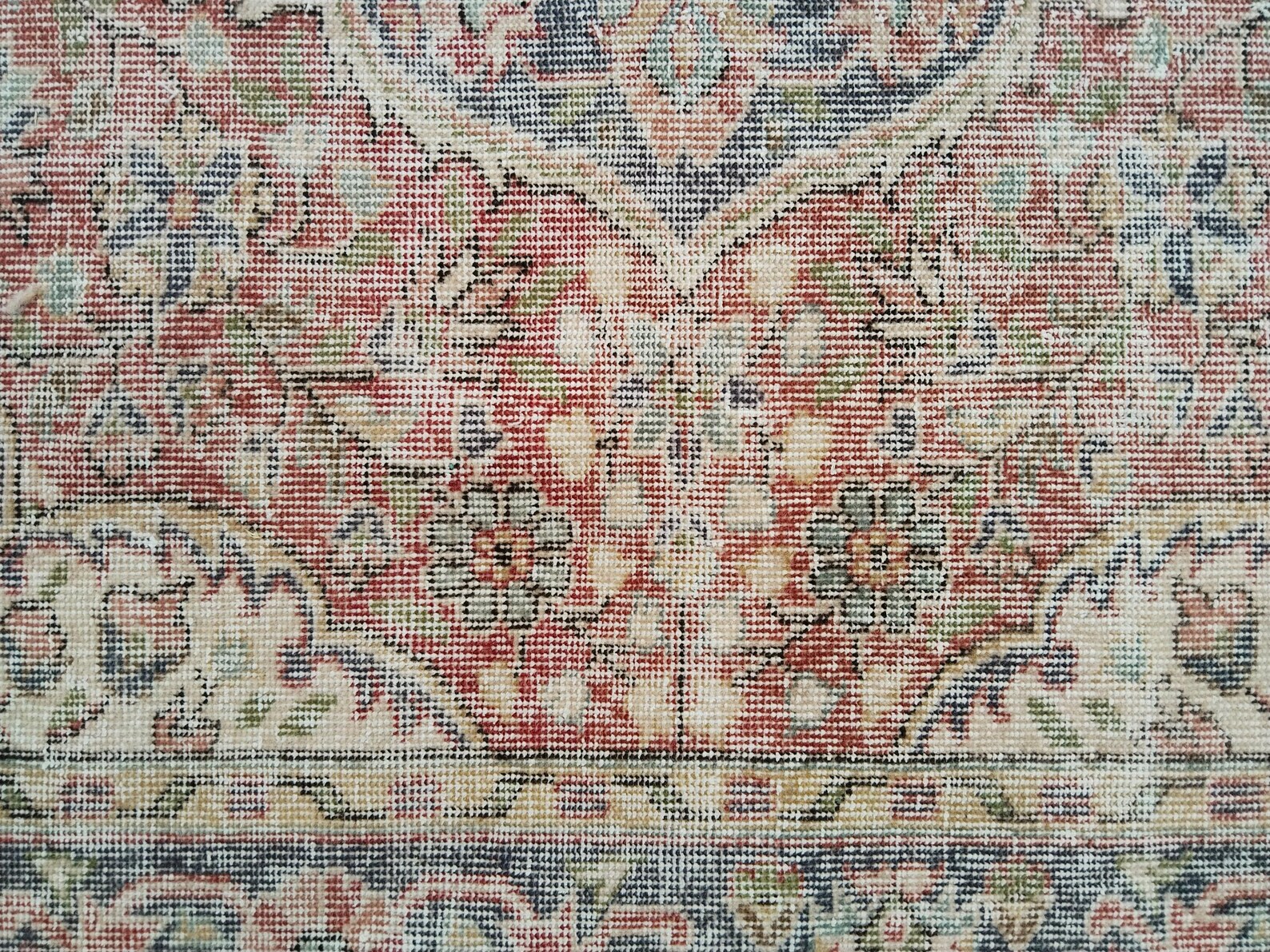 Traditional Rug, Large Vintage Rug, Framed Rug, Oriental Rug, Natural ...