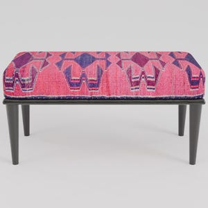 Pink makeup chair, Chic outdoor bench, Ottoman vanity stool, Handmade bench, Decorative pouf, Scandinavian stool, Bedroom soft bench, RSB 99