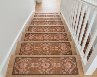stair step, non-slip stair runner, vintage step rug, non-slip rug, easy to clean, stair mat, rug runners, runner rug, stair treads,RS 17-0