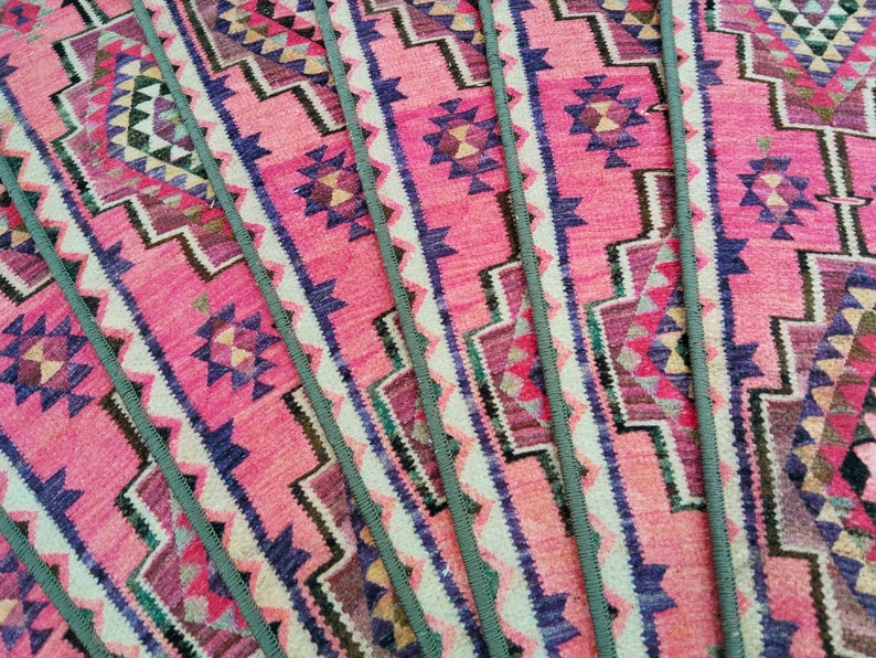 stair protector, pink runner rug, oriental rug, stair treads rug, non slip rug, ethnic rug, stair treads runner, soft runner, boho rug, RS66