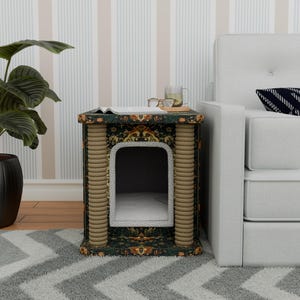 Casa de estilo vintage, Casa para gatos de interior, Casa para gatos más moderna, Casa para gatos moderna, Regalo para amantes de los gatos, Casa para gatos, Casa para gatos estilo boho, Cama para gatos única