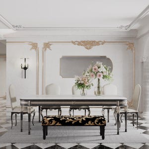 Gothic bench, Nomadic furniture, Victorian style seat, Kitchen table chair, Artistic home decor, Decorative bench, Bedside table, RSB 396