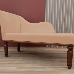 Soft cushioned bench, Chaise lounge chair, Special event lounge, Summer style decor, Bench with backrest, Fainting couch, Sunset orange seat