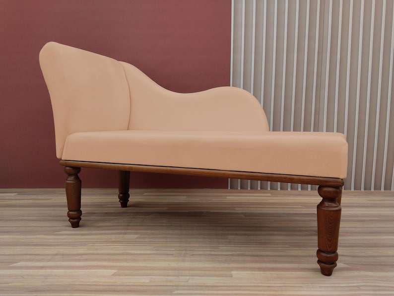 Soft cushioned bench, Chaise lounge chair, Special event lounge, Summer style decor, Bench with backrest, Fainting couch, Sunset orange seat
