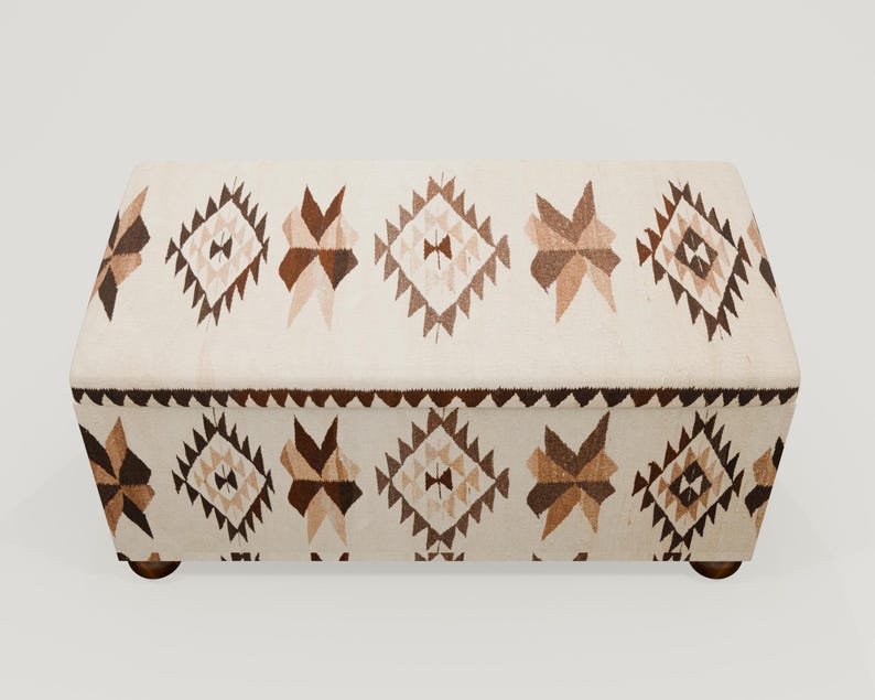 Oriental design bench, Art deco bench, Family room bench, Neutral bench, Ottoman seat, Abstract bench, Storage organizer, Shoe bench, RS-89