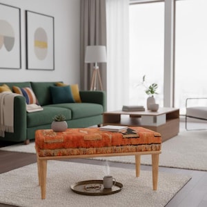 Handmade furniture, Piano bench, Wood work bench, Entry bench, Hallway bench, Vanity stool, Make up stool, Tufted bench, RSB 62