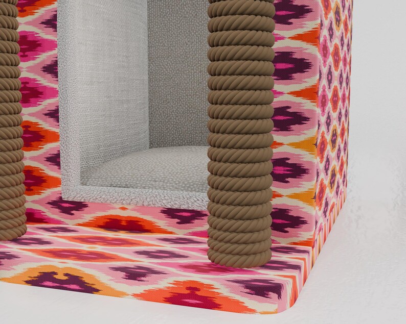 Pinky cat house, Cute design pet bed, Useful cat house, Upholstered pet house, Cat pillow, Cushioned cat house, Pet friendly material