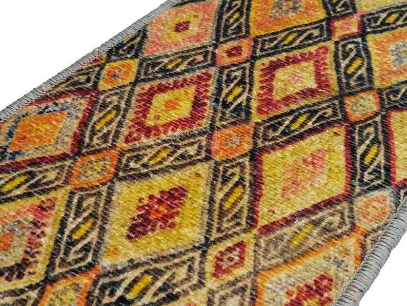 rug stair mat, washable rug, stair treads mat, bohemian rug, easy to clean rug, runner rug, non slip rug, anti-slip stair rug, RS 663-0 Active Restock requests: 0
Phot