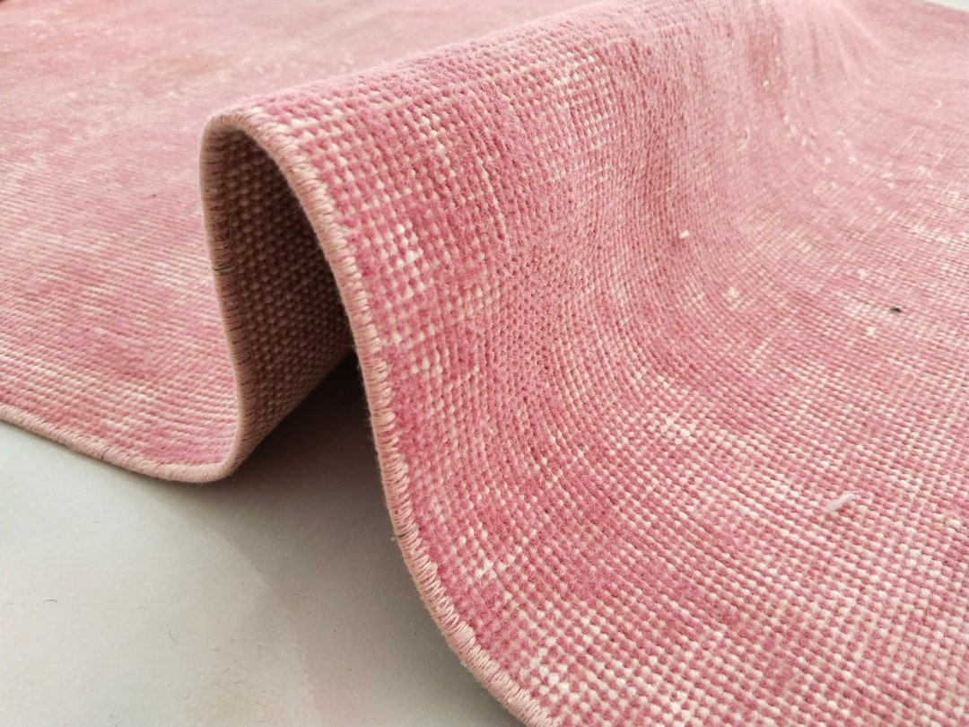 Blush Color Rug Bath Mat Cute Low Pile Rug Solid Rug Etsy