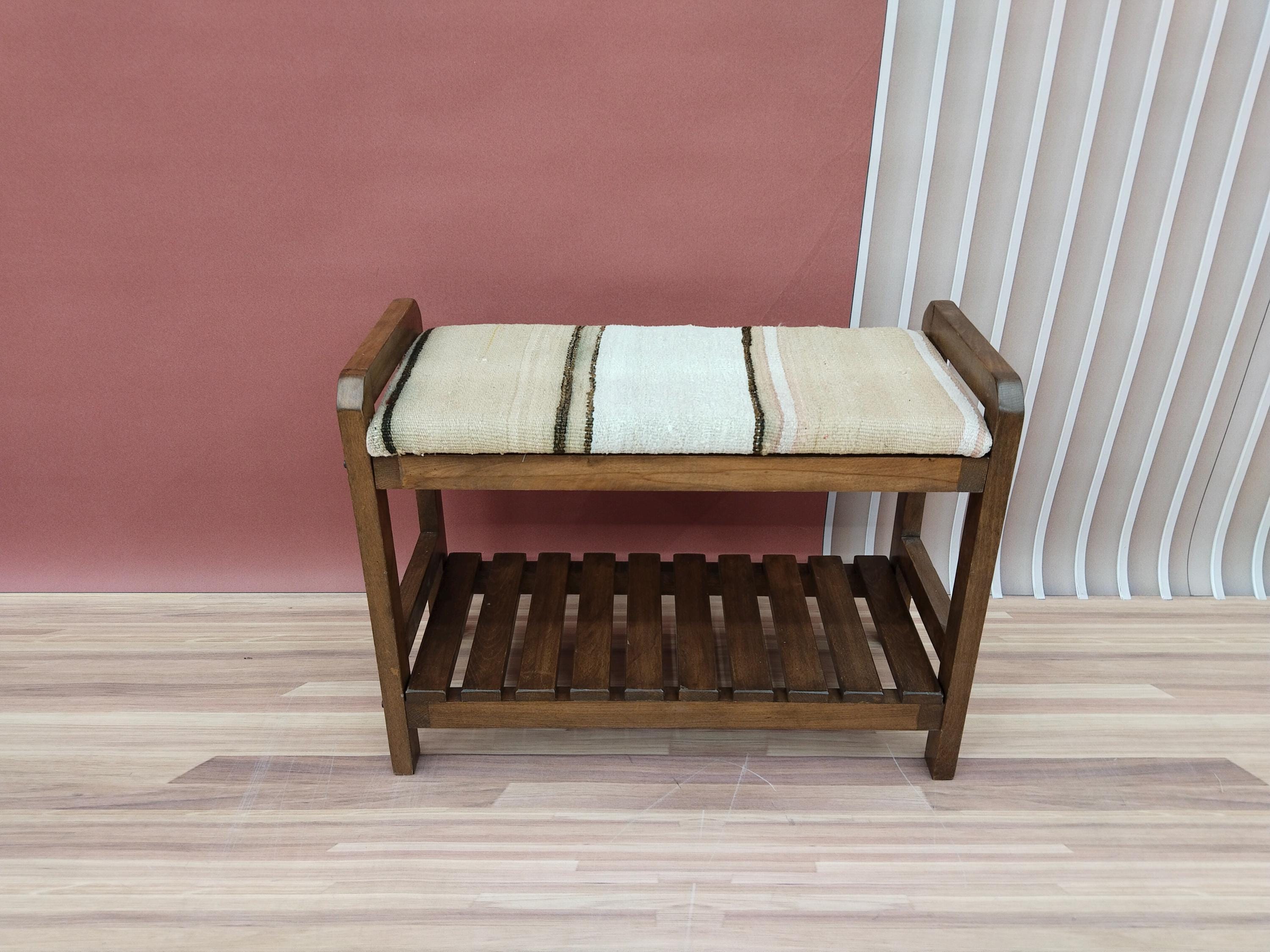 Sneaker storage bench, Kilim ottoman bench, Hall organizer, Padded step stool, Simple houseware, Shoe shelf with seat, RS Stepstool 19