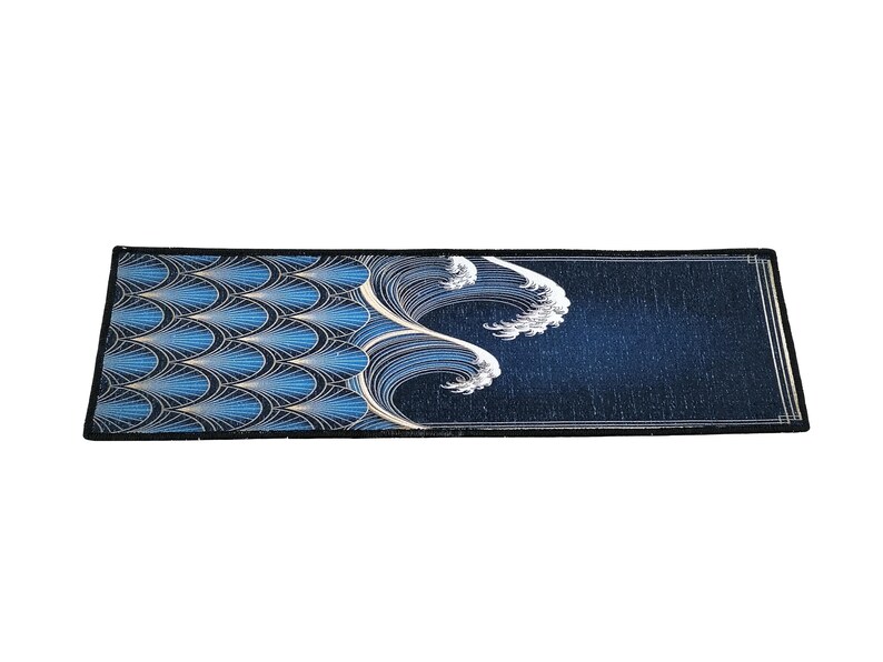 Wave Pattern Rug, Night Blue Mat, Birthday Gift Tread, Elegant Step ...