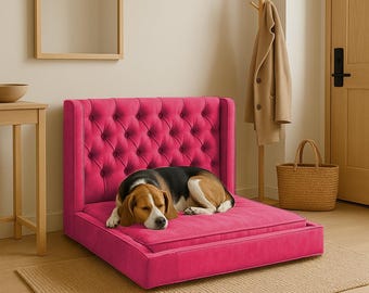 WLO® White & Ivory  Gabled Modern Dog Crate, Premium Wooden Dog Crate with Free Customization, Gift Cushion Covers