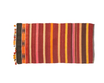 Tapis en laine naturelle, kilim rouge, tapis turc, tapis bio, tapis vintage, tapis d'extérieur, tapis Oushak, tapis de salon, décoration bohème, 2,2 x 4,3 pi, RS 1078