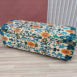 Handmade storage bench, Upholstered trunk, Bedroom storage, Living room organizer, Entry shoe bench, Sitting storage, RS 01