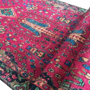 Pink Rug, Handknotted Rug, Blue Rug, Indoor Non-Slip Rug, Bohemian Rug, Chenille Cotton Rug, Polyester Rug, Modern Rug, Washable Rug