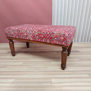 upholstered bench, turkish rug bench, entryway bench, porch bench, ottoman bench, piano bench, hallway bench, padded bench, 18x18x36, RSV 02