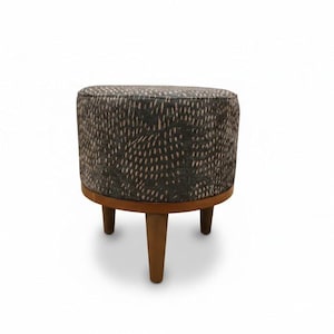 Gothic footstool, Handmade pouf stool, Modern hallway seat, Round shoe bench, Designer furniture, Solid wood chair, Bath organizer, RS 479