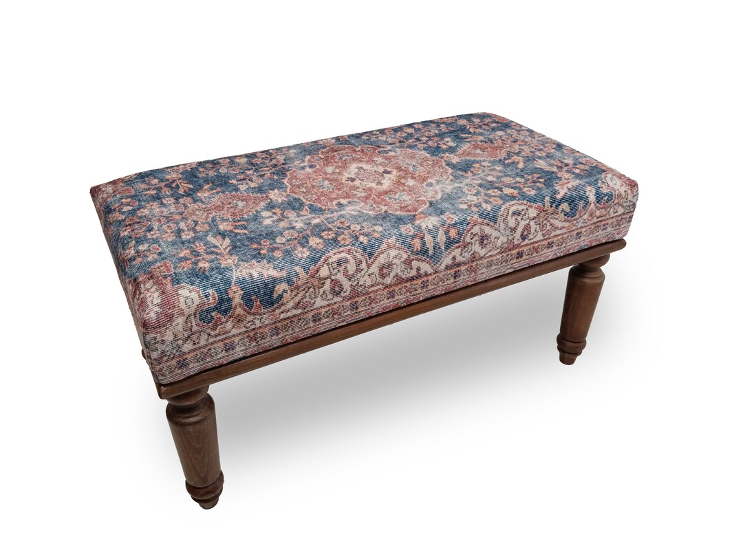 Turkish Rug Bench, Wood Work Bench, Blanket Bench, Mudroom Bench ...