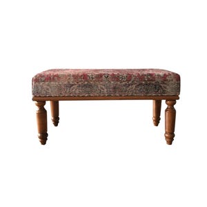 Oushak rug pattern bench, Piano bench, Handmade ottoman, Decorative bench, Entry bench, Shoe bench, End of bed bench, Rustic bench, RSB 57