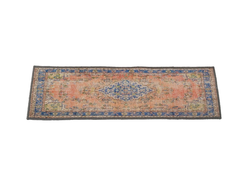 bohem stair tread rug runner, handmade runner rug, stair rug mat, decorative runner rug, oushak runner rug, non-slip rug runner mat, RS 15-1