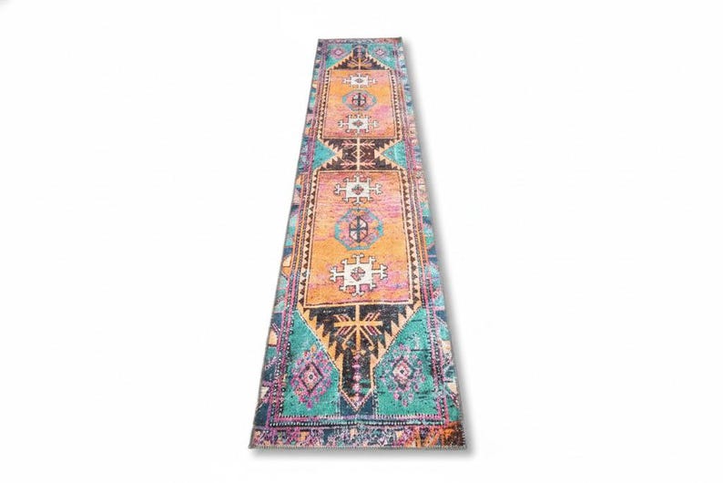 Ethnic Rug, Turkish Cotton Rug, Gothic Rug, Chenille Cotton Rug, Bathroom Rug, Long Size Rug, Non-Slip, Machine Washable, Traditional Rug