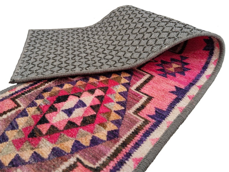 stair protector, pink runner rug, oriental rug, stair treads rug, non slip rug, ethnic rug, stair treads runner, soft runner, boho rug, RS66