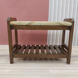 Vintage shoe bench, Rustic organizer, Ottoman with shelf, Entryway storage, Mudroom decor, Footwear bench, Handmade stool, RS Stepstool 64