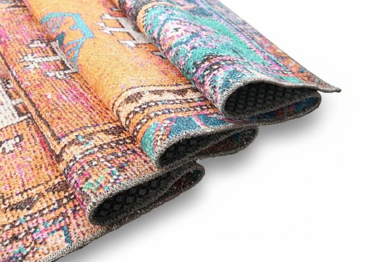 Ethnic Rug, Turkish Cotton Rug, Gothic Rug, Chenille Cotton Rug, Bathroom Rug, Long Size Rug, Non-Slip, Machine Washable, Traditional Rug