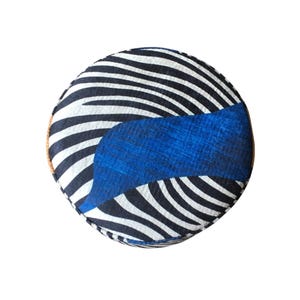 Vibrant color pouf, Zebra design bench, Corner footstool, Luxury furniture, Ottoman piano seat, Utility footrest, Poufy bed bench, RS 200