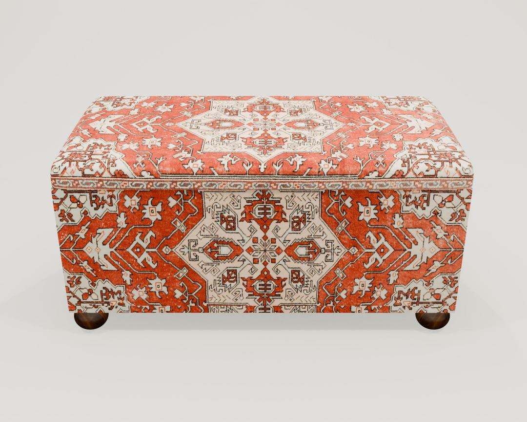Victorian Style Bench, Red Storage Bench, Chenille Bench, Long Lasting ...