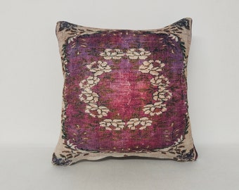 floral pillow, kilim pillow cases, textured pillow, fabric pillow, couch pillow, pastoral pillow, throw pillow, lumbar pillow,  RS 927-0