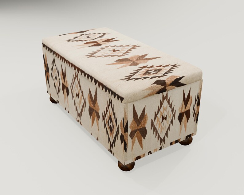 Oriental design bench, Art deco bench, Family room bench, Neutral bench, Ottoman seat, Abstract bench, Storage organizer, Shoe bench, RS-89