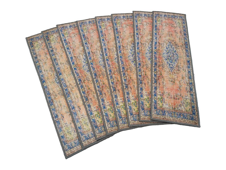 bohem stair tread rug runner, handmade runner rug, stair rug mat, decorative runner rug, oushak runner rug, non-slip rug runner mat, RS 15-1