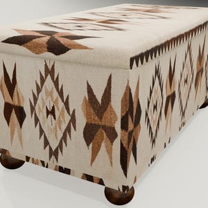 Oriental design bench, Art deco bench, Family room bench, Neutral bench, Ottoman seat, Abstract bench, Storage organizer, Shoe bench, RS-89