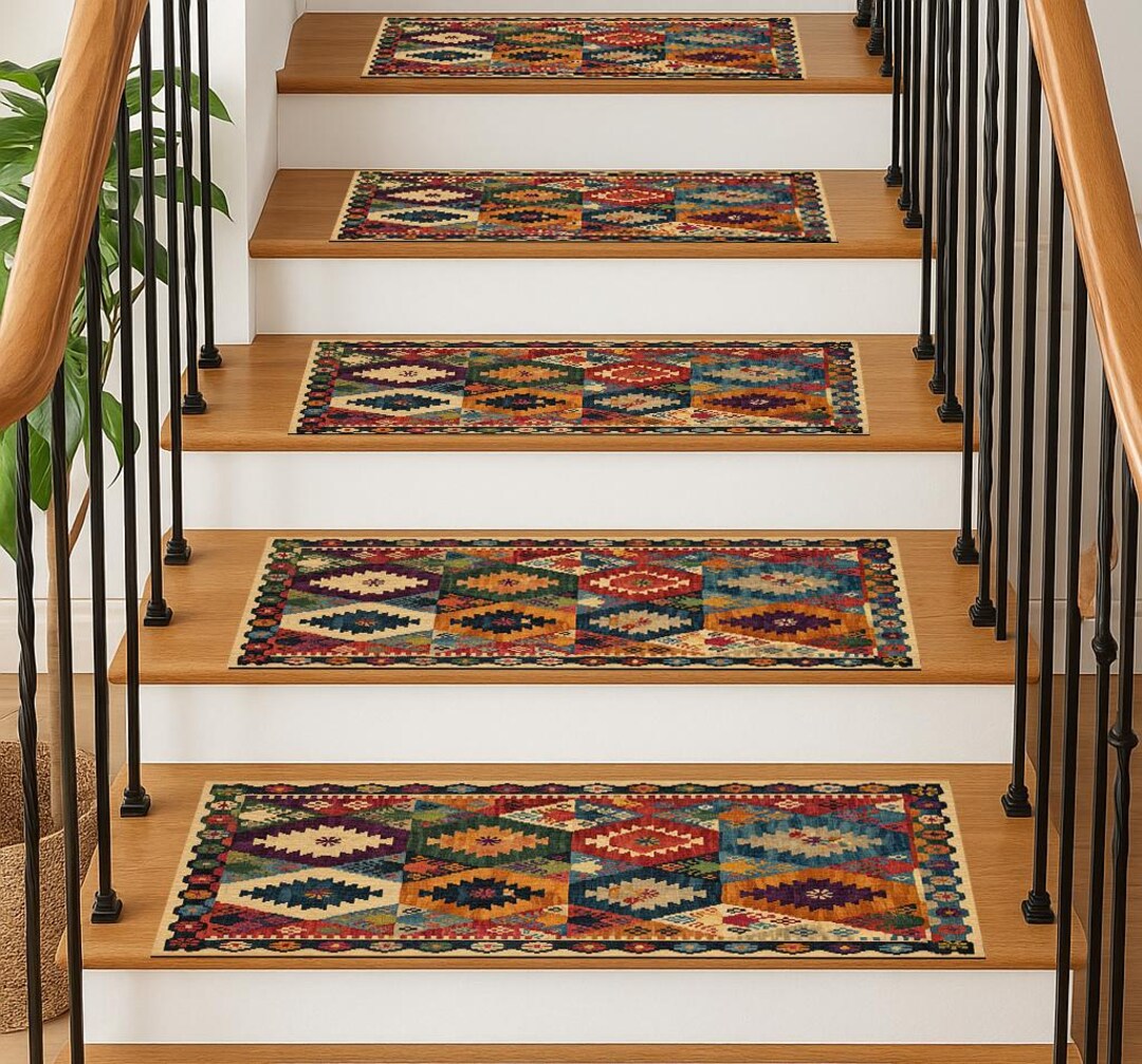 Merida Stair Rug Moody Stair Mat, Stylish Stair Rug, Cozy Rug Decor, Classic Runner Mat ...