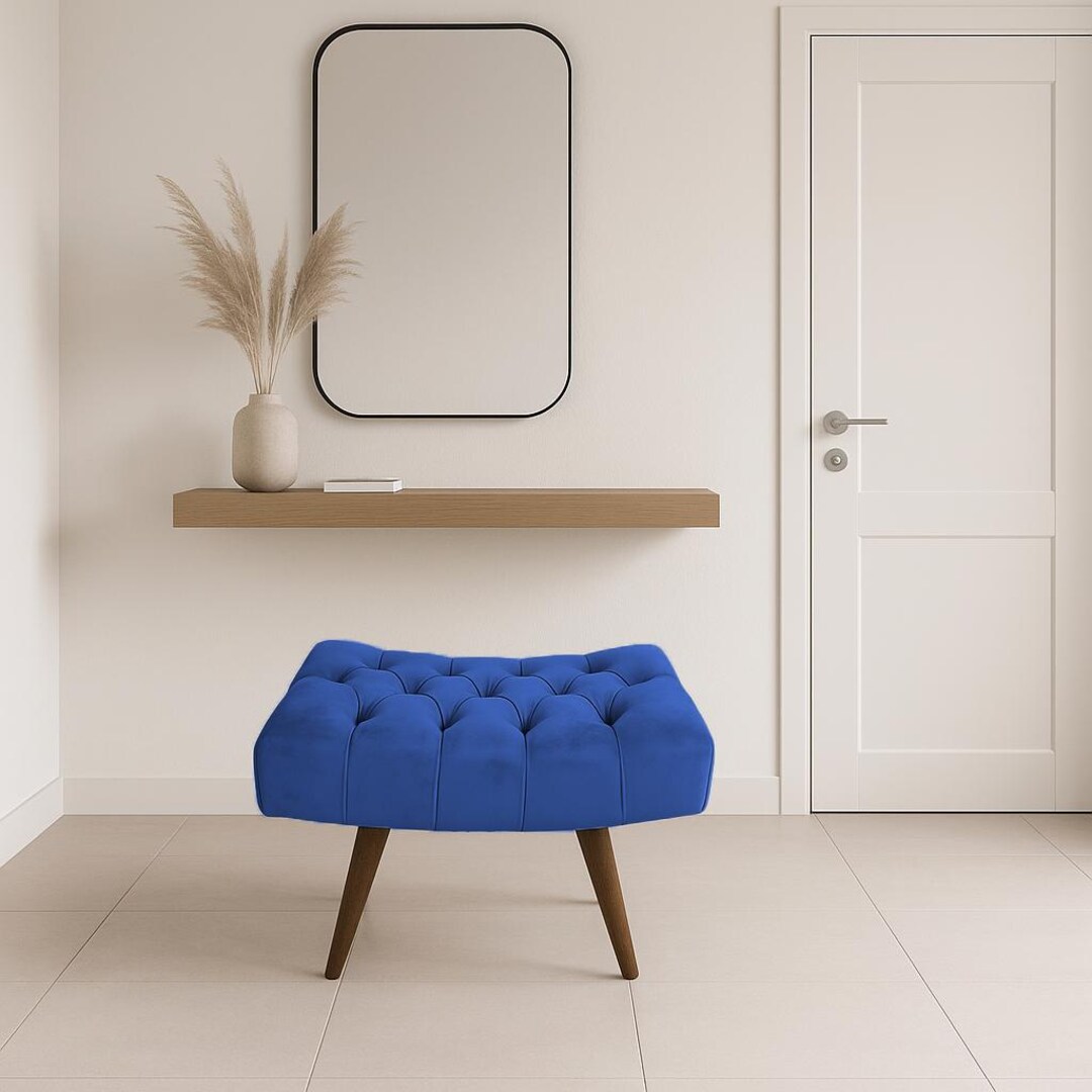 Bold Blue Bench, Soft Touch Bench, Loveseat Bench, Small Wood Bench ...