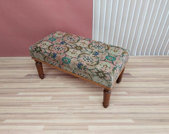 Pouf banc, banc ottoman, banc kilim, banc tapis vintage, banc rembourré, banc décoratif, banc piano bohème, 18 x 18 x 36 pouces, RSV 20